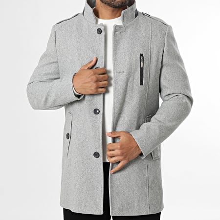 Mackten - Manteau 902 Gris Clair Chiné